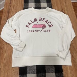 C&C California Cream Sweater with Pink Graphic